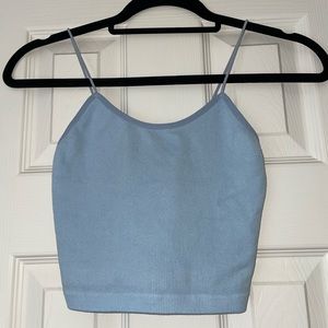 Light Blue Ribbed Tank Top